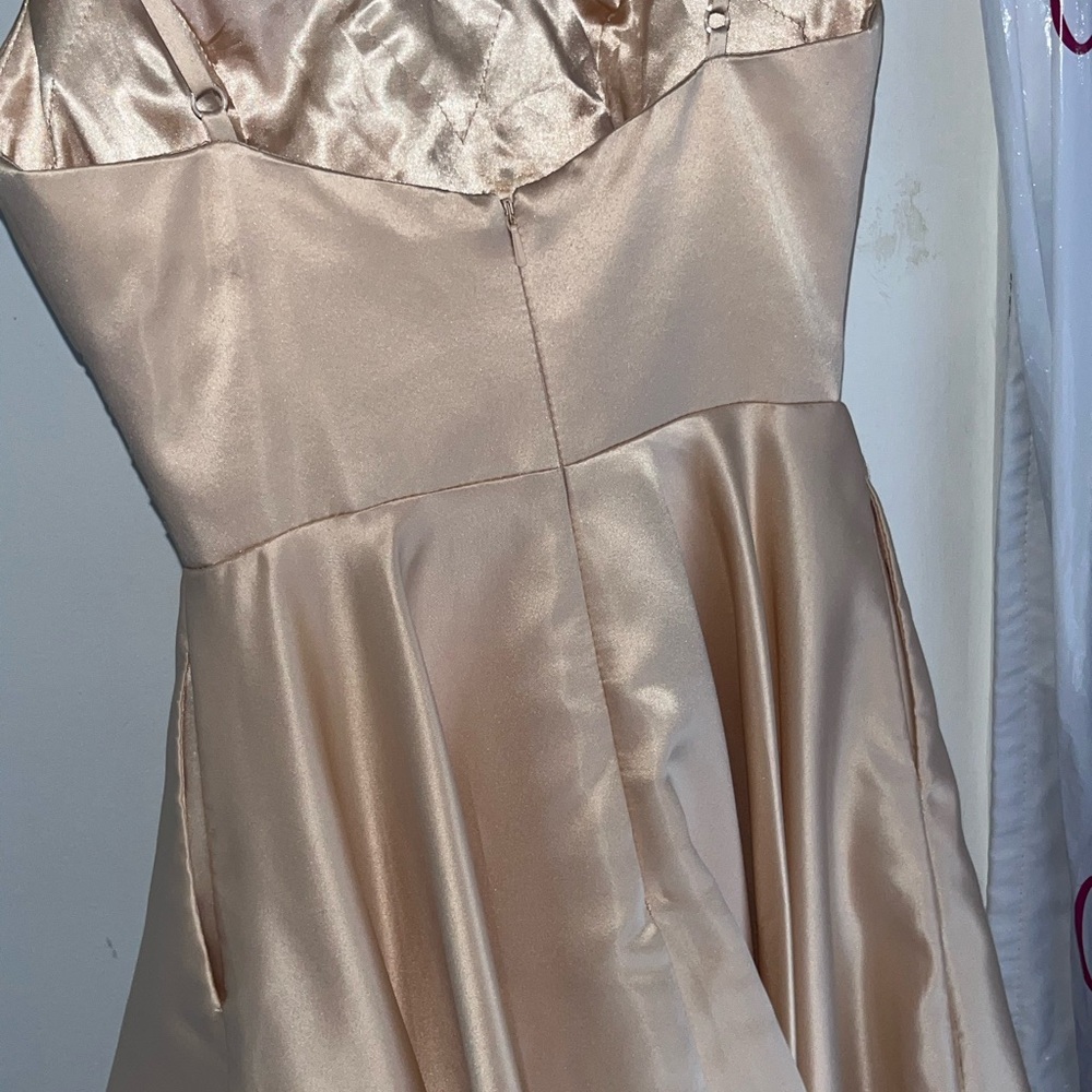 Elegant Champagne Satin Dress
